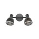 - Tarifa - Black 2 Spotlights with Mirrored Smoked Ribbed Glass Trio-862800232 - Tarifa - Black 2 Spotlights with Mirrored Smoked Ribbed Glass