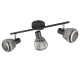 - Tarifa - Black 3 Spotlights with Mirrored Smoked Ribbed Glass Trio-862800332 - Tarifa - Black 3 Spotlights with Mirrored Smoked Ribbed Glass