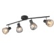 - Tarifa - Black 4 Spotlights with Mirrored Smoked Ribbed Glass Trio-862800432 - Tarifa - Black 4 Spotlights with Mirrored Smoked Ribbed Glass