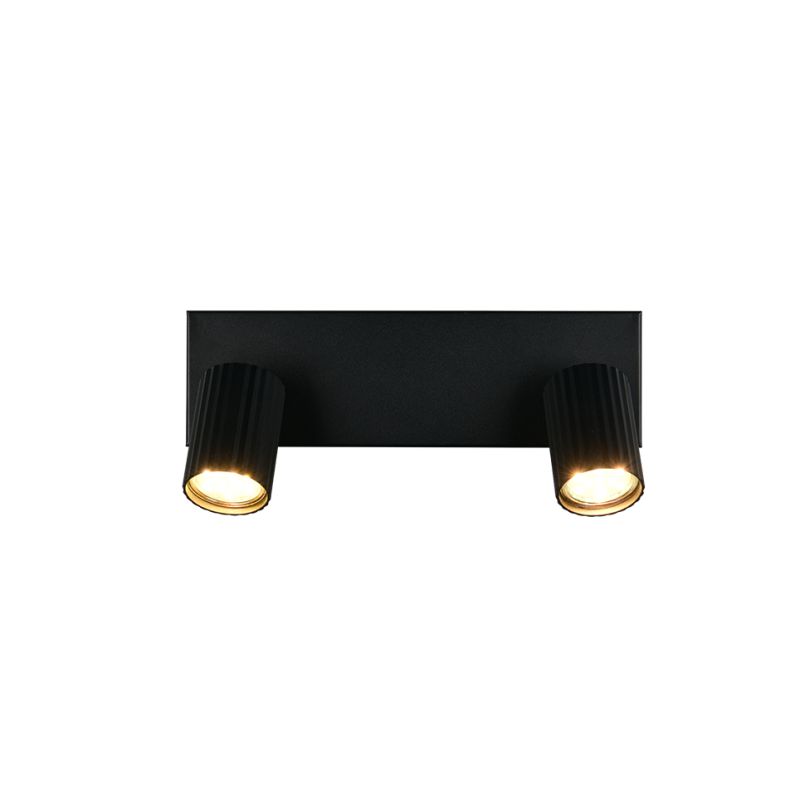Trio-867700232 - Soka - Matt Black Ribbed 2 Spotlights