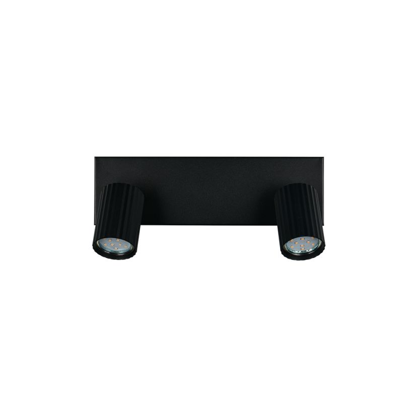 Trio-867700232 - Soka - Matt Black Ribbed 2 Spotlights
