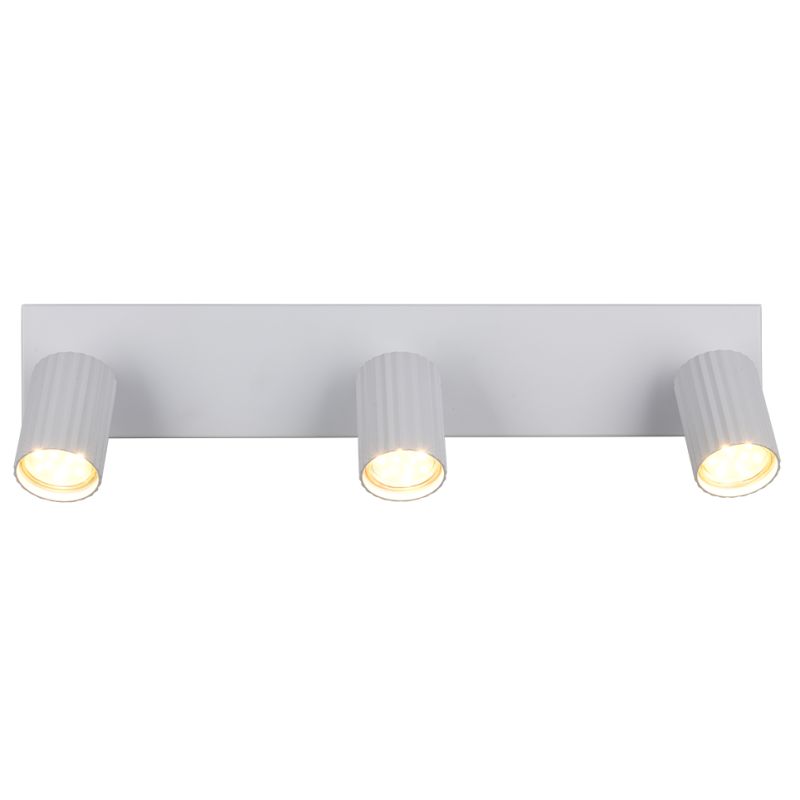 - Soka - Matt White Ribbed 3 Spotlights Trio-867700331 - Soka - Matt White Ribbed 3 Spotlights