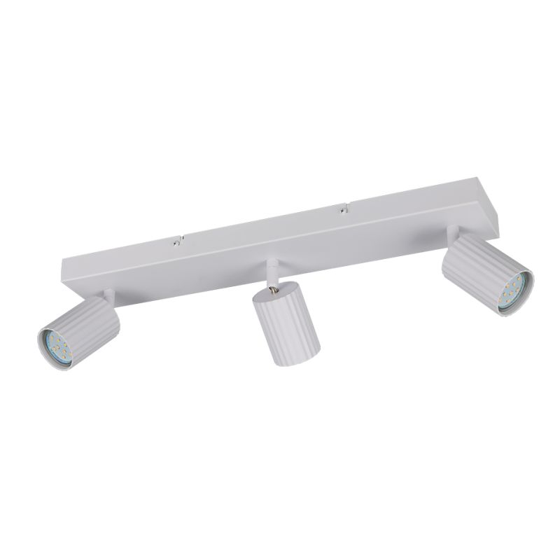 - Soka - Matt White Ribbed 3 Spotlights Trio-867700331 - Soka - Matt White Ribbed 3 Spotlights