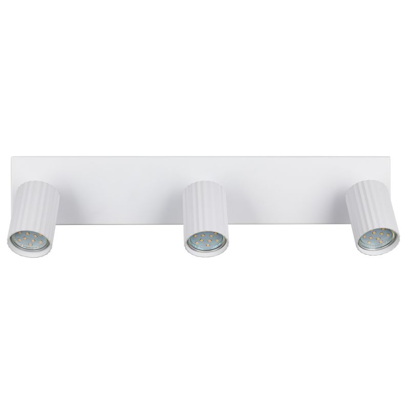 - Soka - Matt White Ribbed 3 Spotlights Trio-867700331 - Soka - Matt White Ribbed 3 Spotlights
