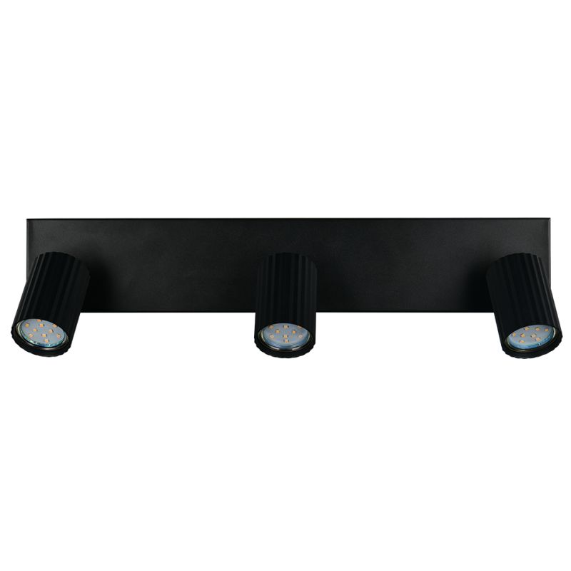 Trio-867700332 - Soka - Matt Black Ribbed 3 Spotlights