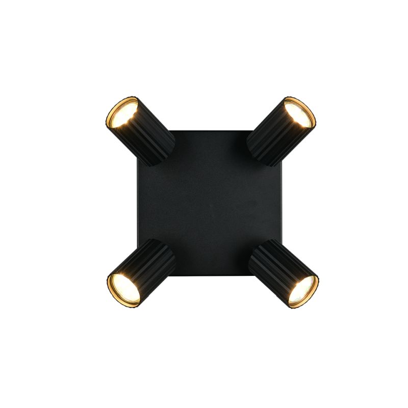 Trio-867730432 - Soka - Matt Black Ribbed 4 Spotlights