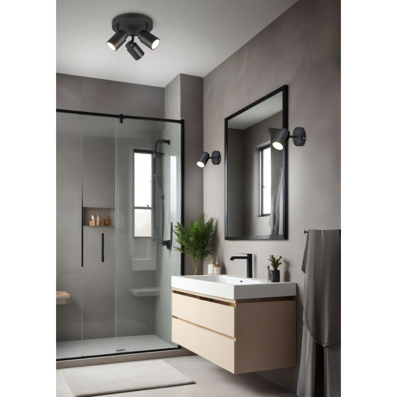 Trio-880400132 - Angelo - Bathroom Black Single Spotlight