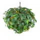 Ceiling Lights - Leavy - Matt Black 4 Light Pendant with Green Leaves Trio-R10464015 - Leavy - Matt Black 4 Light Pendant with Green Leaves