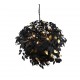 Trio-R10464032 - Leavy - Matt Black 4 Light Pendant with Black & Gold Leaves