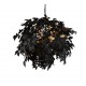Trio-R10464032 - Leavy - Matt Black 4 Light Pendant with Black & Gold Leaves