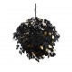 Trio-R10464032 - Leavy - Matt Black 4 Light Pendant with Black & Gold Leaves