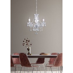 Lüster - Chrome 3 Light Chandelier with Clear Acrylic Crystal Lüster - Chrome 3 Light Chandelier with Clear Acrylic Crystal