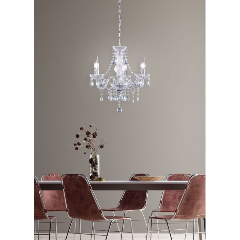 - Lüster - Chrome 3 Light Chandelier with Clear Acrylic Crystal Trio-R11073000 - Lüster - Chrome 3 Light Chandelier with Clear Acrylic Crystal