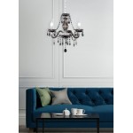 Lüster - Chrome 3 Light Chandelier with Smoked Acrylic Crystal