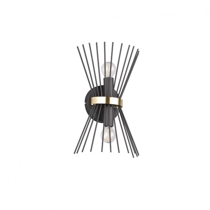 - Rod - Black & Gold 2 Light Wall Lamp Trio-R21532080 - Rod - Black & Gold 2 Light Wall Lamp
