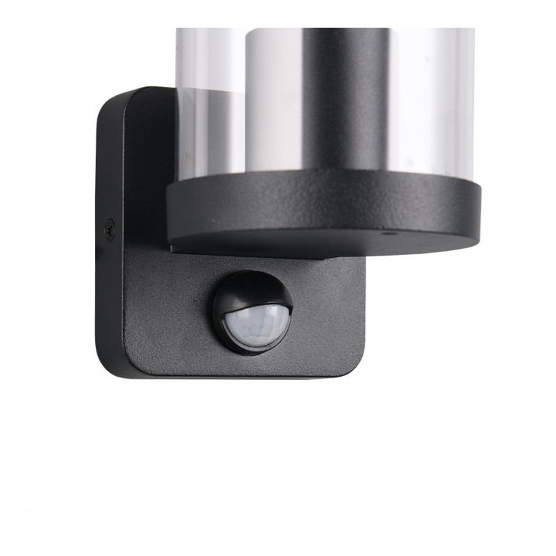- Bonito - Matt Black PIR Wall Lamp with Clear Diffuser Trio-R21599132 - Bonito - Matt Black PIR Wall Lamp with Clear Diffuser