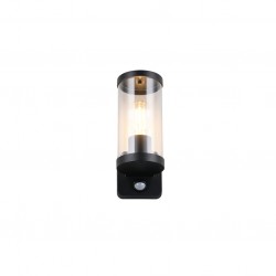 Bonito - Matt Black PIR Wall Lamp with Clear Diffuser Bonito - Matt Black PIR Wall Lamp with Clear Diffuser