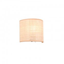 Aimee - Matt Black Wall Lamp with Natural Bast