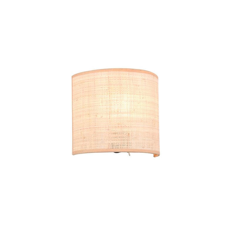 - Aimee - Matt Black Wall Lamp with Natural Bast Trio-R21851736 - Aimee - Matt Black Wall Lamp with Natural Bast
