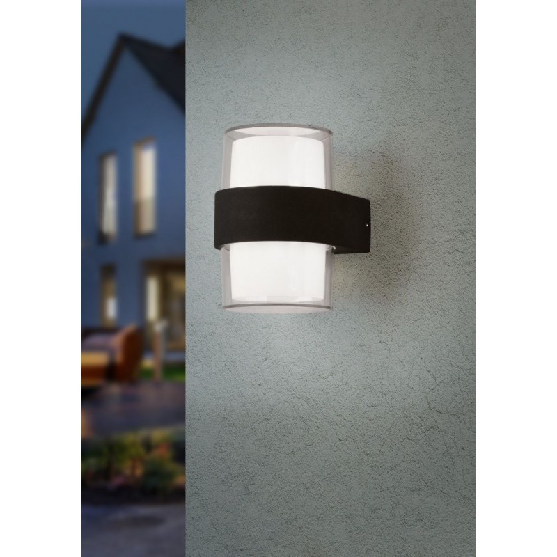 - Molina - Anthracite LED Wall Lamp with White & Clear Diffuser Trio-R22052142 - Molina - Anthracite LED Wall Lamp with White & Clear Diffuser