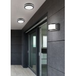 Kendal - Anthracite LED Wall Lamp with White Diffuser IP54 Kendal - Anthracite LED Wall Lamp with White Diffuser IP54