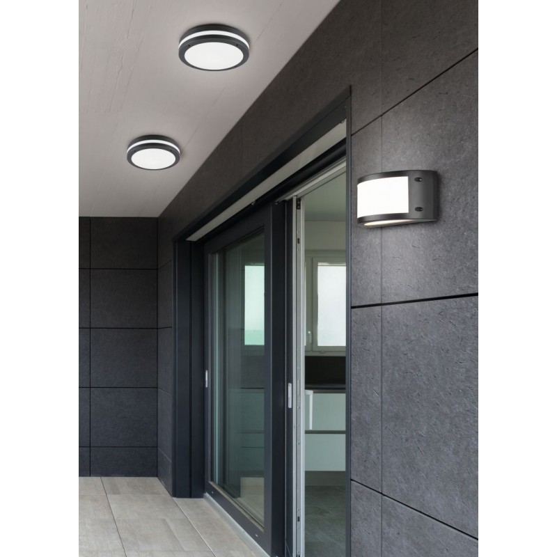 - Kendal - Anthracite LED Wall Lamp with White Diffuser IP54 Trio-R22151142 - Kendal - Anthracite LED Wall Lamp with White Diffuser IP54