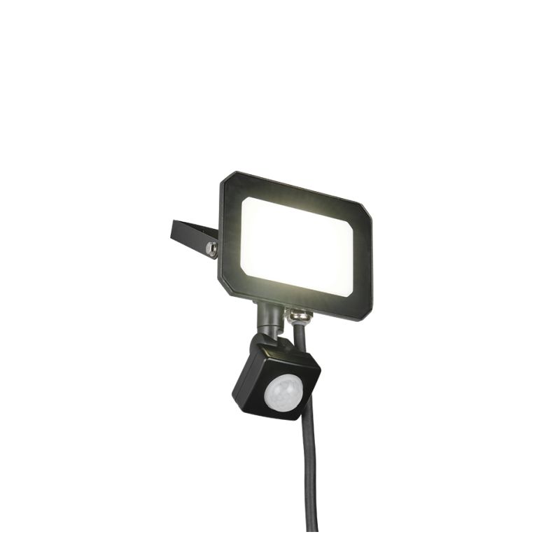 - Funchal - Black Diecast Aluminium PIR Floodlight 20W 4000K Trio-R23349132 - Funchal - Black Diecast Aluminium PIR Floodlight 20W 4000K