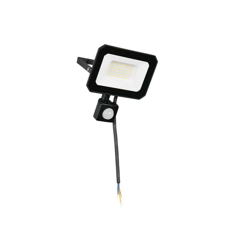 Outdoor - Funchal - Black Diecast Aluminium PIR Floodlight 30W 4000K Trio-R23349232 - Funchal - Black Diecast Aluminium PIR Floodlight 30W 4000K