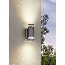 Barcelos - Matt Black Up & Down Wall Lamp IP44