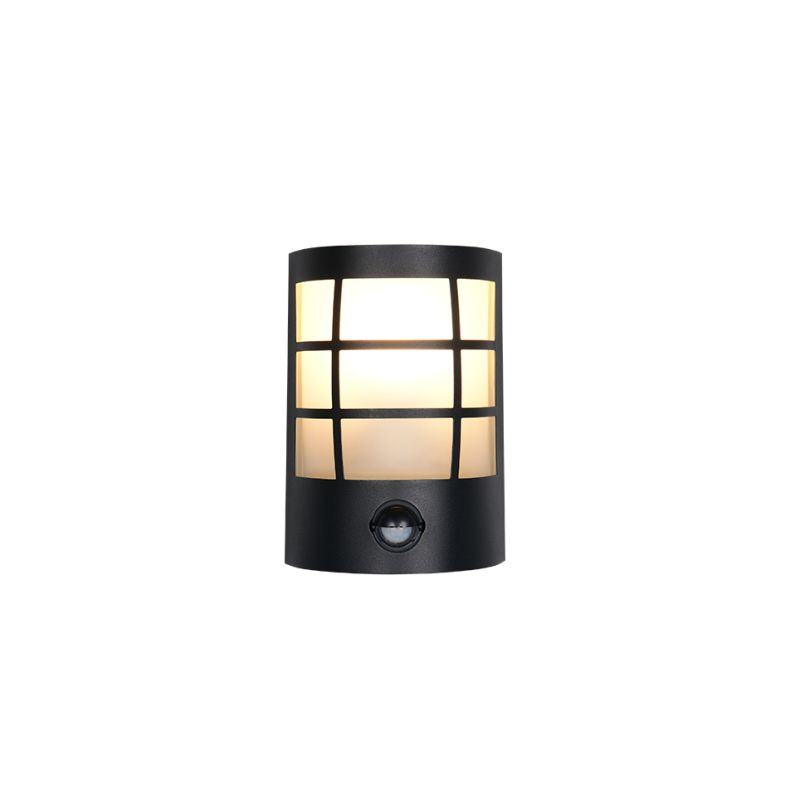 - Sintra - Matt Black PIR Wall Lamp with White Glass Trio-R26459132 - Sintra - Matt Black PIR Wall Lamp with White Glass