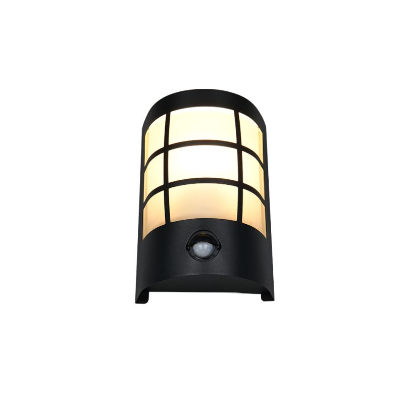 - Sintra - Matt Black PIR Wall Lamp with White Glass Trio-R26459132 - Sintra - Matt Black PIR Wall Lamp with White Glass