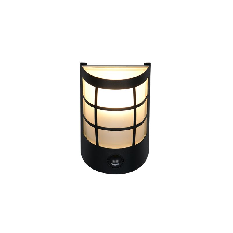 - Sintra - Matt Black PIR Wall Lamp with White Glass Trio-R26459132 - Sintra - Matt Black PIR Wall Lamp with White Glass