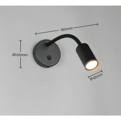 Taryn - Matt Black Wall Lamp