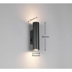 Taryn - Matt Black Up & Down Wall Lamp