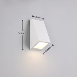 Braga - Matt White Wall Lamp with White Glass IP44