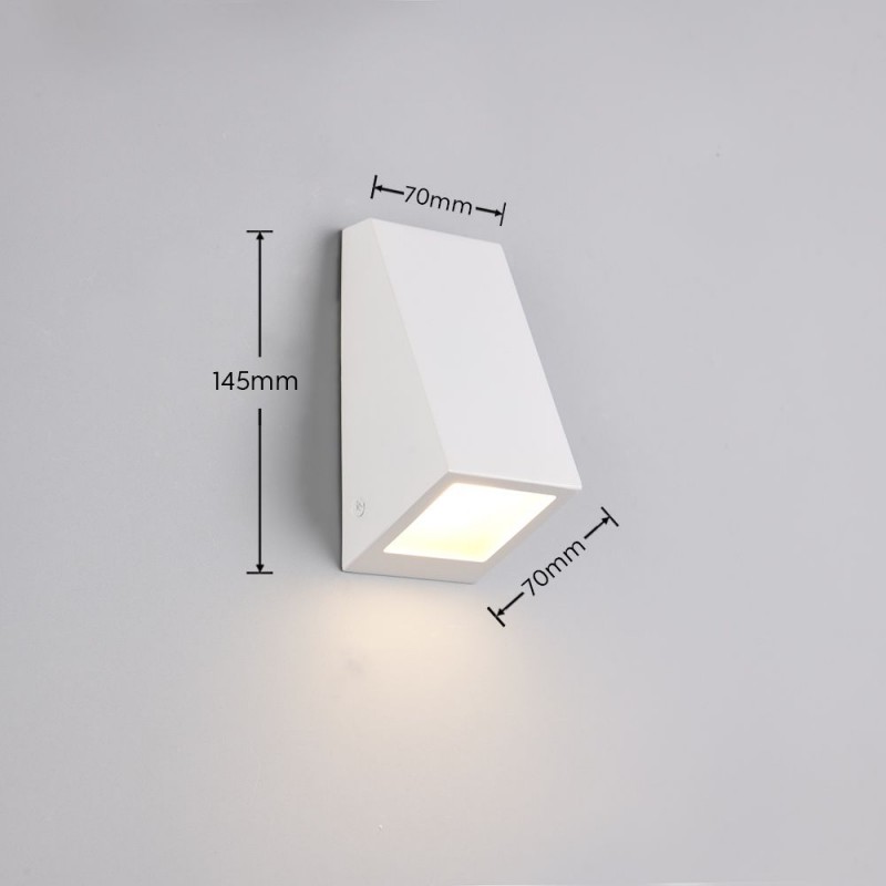 Trio-R26971631 - Braga - Matt White Wall Lamp with White Glass IP44