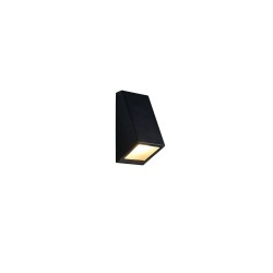 Braga - Matt Black Wall Lamp with White Glass IP44