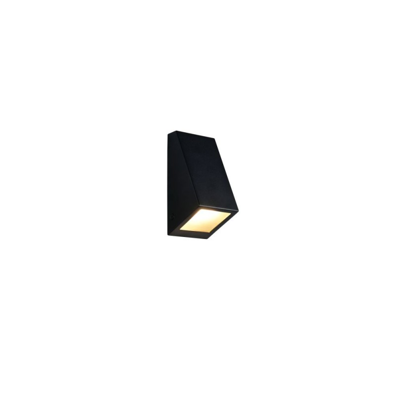 Trio-R26971632 - Braga - Matt Black Wall Lamp with White Glass IP44