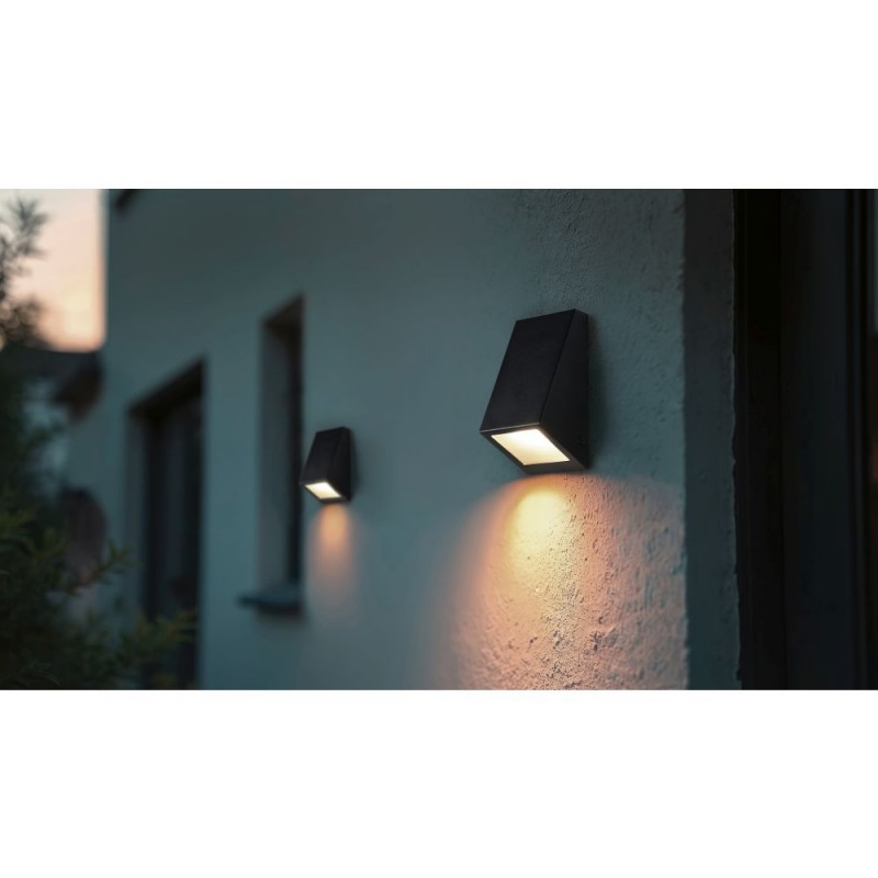 Trio-R26971632 - Braga - Matt Black Wall Lamp with White Glass IP44