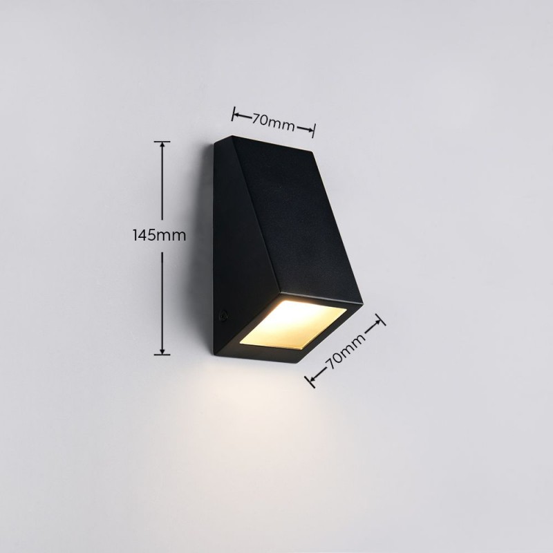 Trio-R26971632 - Braga - Matt Black Wall Lamp with White Glass IP44
