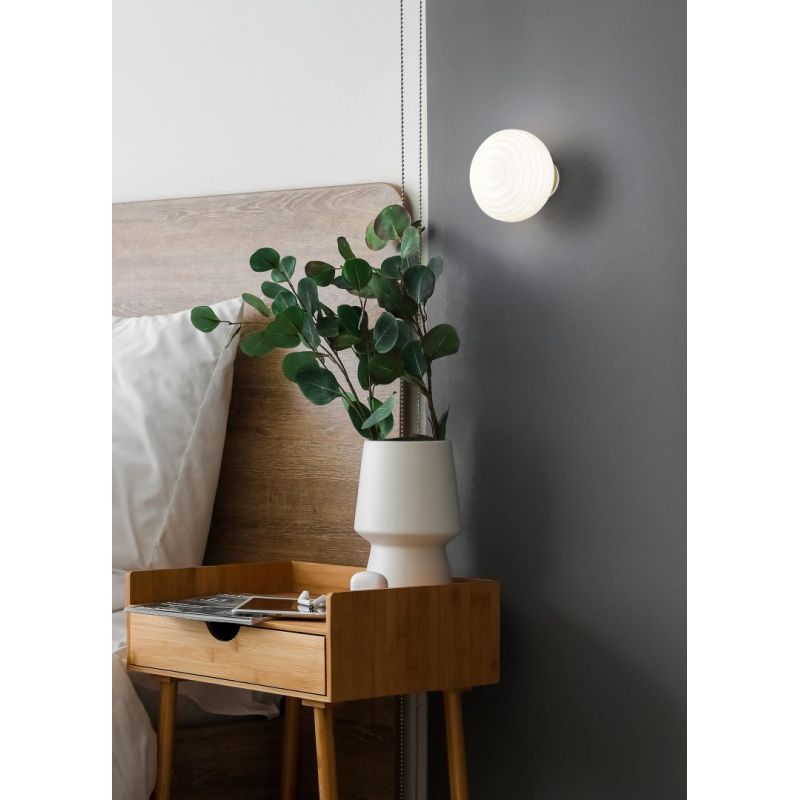 Trio-R27771101 - Earl - Rechargeable Matt Brass LED Wall Lamp with White Glass