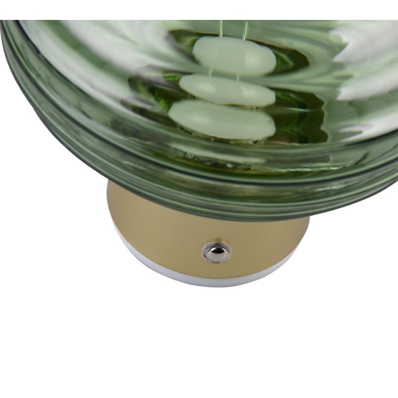 Trio-R27771115 - Earl - Rechargeable Matt Brass LED Wall Lamp with Green Glass