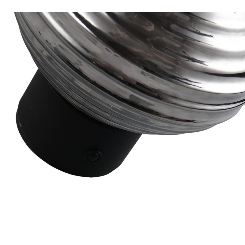 Trio-R27771154 - Earl - Rechargeable Matt Black LED Wall Lamp with Smoked Glass