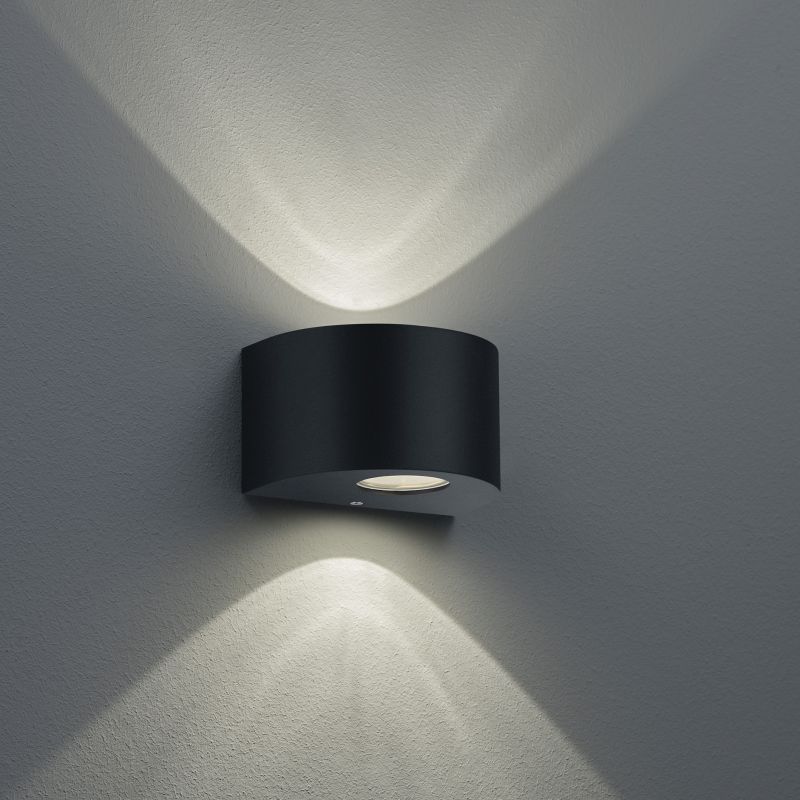 - Rosario - Matt Black Up & Down LED Wall Lamp Trio-R28232632 - Rosario - Matt Black Up & Down LED Wall Lamp