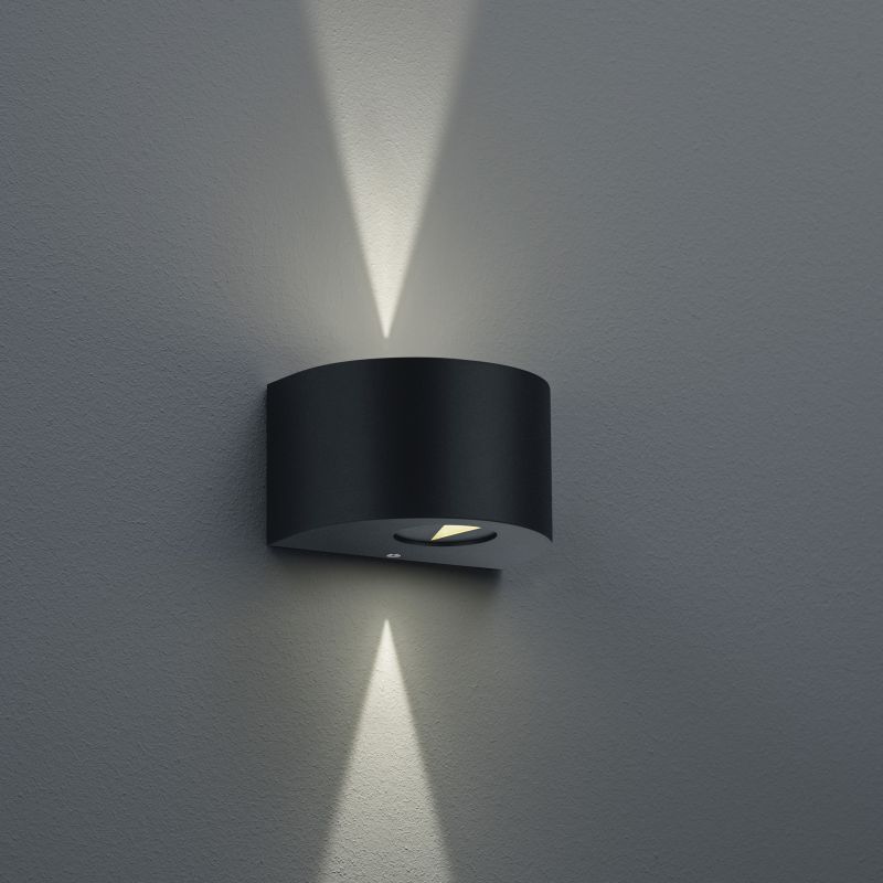 - Rosario - Matt Black Up & Down LED Wall Lamp Trio-R28232632 - Rosario - Matt Black Up & Down LED Wall Lamp
