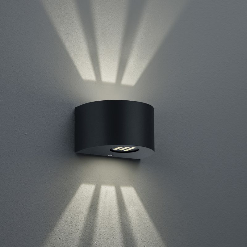 - Rosario - Matt Black Up & Down LED Wall Lamp Trio-R28232632 - Rosario - Matt Black Up & Down LED Wall Lamp