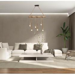 Wilma - Rope & Bamboo 6 Light over Island Fitting