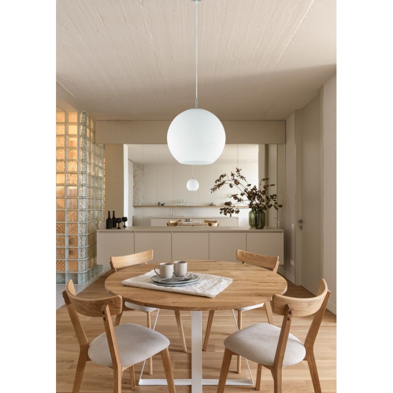 - Moon - Matt Nickel Pendant with White Glass Ø 30 cm Trio-R30153007 - Moon - Matt Nickel Pendant with White Glass Ø 30 cm