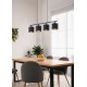 - Tommy - Matt Black 4 Light over Island Fitting with Black & Gold Shade Trio-R30334079 - Tommy - Matt Black 4 Light over Island Fitting with Black & Gold Shade