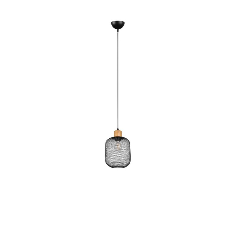 Trio-R30561032 - Calimero - Black Pendant with Natural Wood